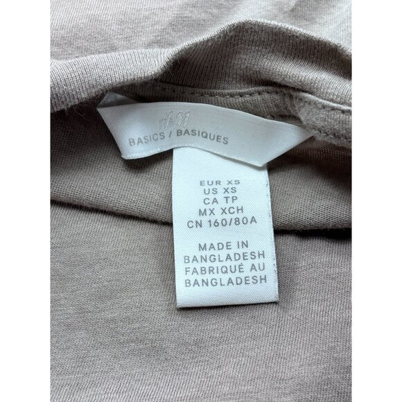 Tan H&M Basics Womens Loose Fit T-Shirt XS - Picture 4 of 9